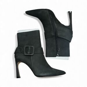 Cecelia New York Pillar Suede Ankle Booties 8.5M Elegant Chic Feminine Preppy